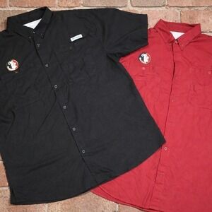 Columbia PFG FSU Florida State Fishing Shirts XL Red Black Bundle 2